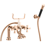 Cisal Cherie Смеситель на борт ванны, с ручным душем, на 2 отверстия, цвет: rose gold/night black CX0000907E