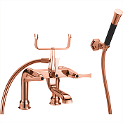 Cisal Cherie Смеситель на борт ванны, с ручным душем, на 2 отверстия, цвет: rose gold/night black CF0000907E