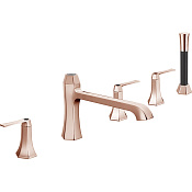Cisal Cherie Смеситель на борт ванны, с ручным душем, на 5 отверстий, цвет: rose gold/night black CF0002607E