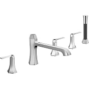 Cisal Cherie Смеситель на борт ванны, с ручным душем, на 5 отверстий, цвет: chrome/matt black CF0002606T