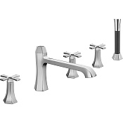 Cisal Cherie Смеситель на борт ванны, с ручным душем, на 5 отверстий, цвет: chrome/matt black CX0002606T