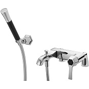 Cisal Cherie Смеситель на борт ванны, с ручным душем, на 2 отверстия, цвет: chrome/matt black CH0000946T