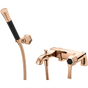 Cisal Cherie Смеситель на борт ванны, с ручным душем, на 2 отверстия, цвет: rose gold/night black CH0000947E