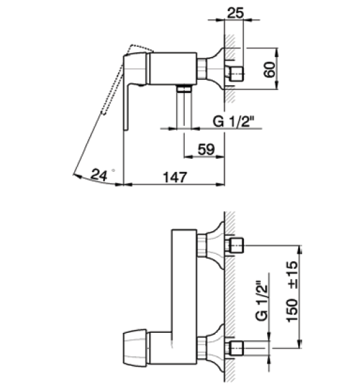 Cisal Cherie Смеситель для душа накладной, цвет: chrome CE00044121
