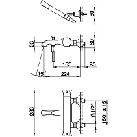 Cisal Cherie Смеситель термостат. для ванны накладной, с душ. комплектом, цвет:rose gold/night black CED270107E