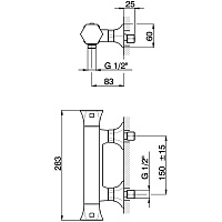 Cisal Cherie Смеситель термостатический для душа накладной, цвет: 24k gold CET0101024