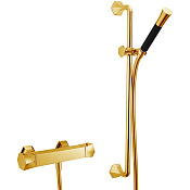 Cisal Cherie Смеситель термостатический для душа накладной, с душевым комплектом, цвет: 24k gold CES0101024
