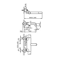 Cisal Less New Смеситель термостатический для ванны накладной, с душевым комплектом, цвет: chrome LND2301621