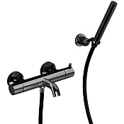 Cisal Less New Смеситель термостатический для ванны накладной, с душ. комплектом, цвет: night black LND2301640