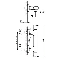 Cisal LineaViva Смеситель термостатический для душа накладной, цвет: chrome LVT0101021