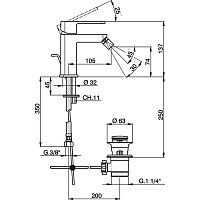 Cisal Roadster Смеситель для биде, с донным клапаном, длина излива 10,5 см, цвет: chrome RR00055021