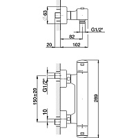Cisal Roadster Смеситель термостатический для душа накладной, цвет: chrome RRT0101021