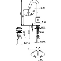Cisal Step Смеситель для раковины, с донным клапаном, длина излива 10,8 см, цвет: chrome ST00051021