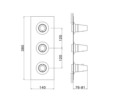 Cisal Vita Смеситель термостатический для душа встраиваемый на 2 потребителя, цвет: chrome VI01V20021
