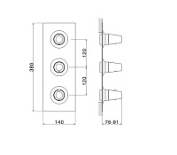 Cisal Vita Смеситель термостатический для душа встраиваемый на 2 потребителя, цвет: chrome VI01V20021