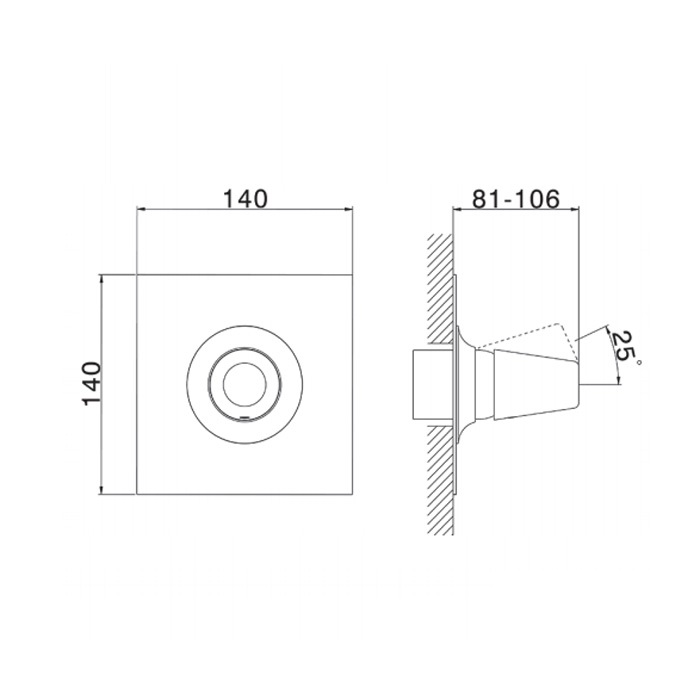 Cisal Vita Смеситель для душа встраиваемый на 1 потребитель, цвет: chrome VI00300021