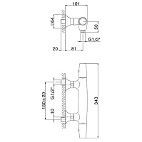 Cisal Vita Cмеситель термостатический для душа накладной, цвет: chrome VIT0101021