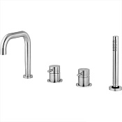 Cisal Xion Смеситель на борт ванны, с ручным душем, на 4 отверстия, цвет: inox XI001260D1