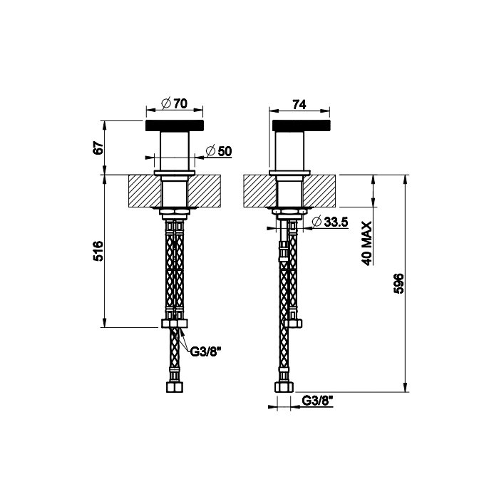 Gessi Anello Смеситель для раковины без излива, цвет хром 63400#031