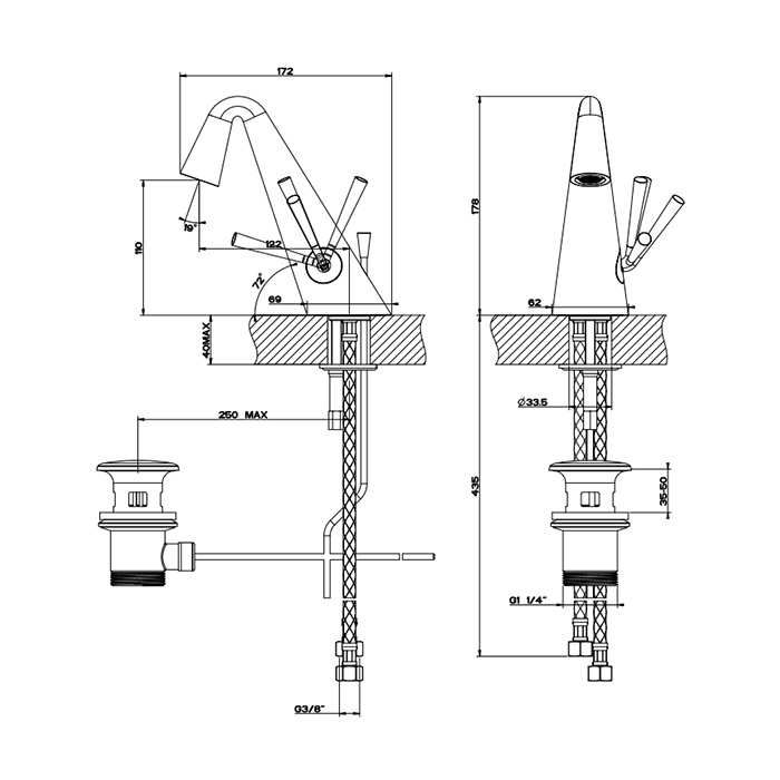 Gessi Cono Смеситель для раковины, цвет Black XL 45002#299
