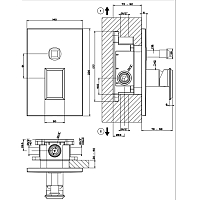 Gessi Eleganza Смеситель для ванны встраиваемый на 2 потребителя, внешняя часть, цвет: chrome 46079#031