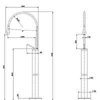 Gessi Goccia Смеситель для раковины напольный, внешняя часть, излив 28,5 см, цвет: matte white 33624#279