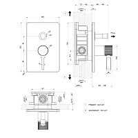 Gessi Inciso Смеситель для ванны встраиваемый, 2 потребителя, цвет: finox brushed nickel 58079#149