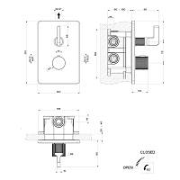 Gessi Inciso Термостат для душа встраиваемый, запорный вентиль, цвет: finox brushed nickel 58132#149