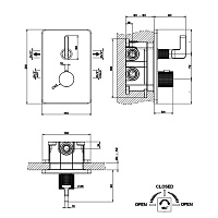 Gessi Inciso Термостат для ванны встраиваемый, 2 потребителя, запорный вентиль, цвет: gold PVD 58134#246