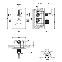 Gessi Inciso Термостат для ванны встраиваемый, 3 потребителя, запорный вентиль, цвет: gold PVD 58136#246