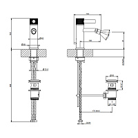 Gessi Inciso Смеситель для биде, однорычажный, с донным клапаном, цвет: chrome 58007#031