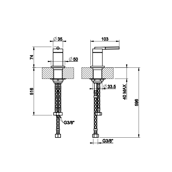 Gessi Ingranaggio Смеситель для раковины без излива, цвет хром 63600#031