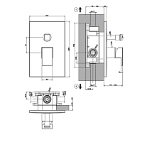 Gessi Rettangolo Смеситель для ванны встраиваемый на 2 потребителя, внешняя часть, цвет: chrome 44604#031