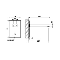 Gessi Rettangolo Смеситель для раковины настенный, цвет хром 20130#031