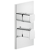 Gessi Rilievo Термостат для ванны встраиваемый, 2 потребителя, запорный вентиль, цвет: chrome 59134#031