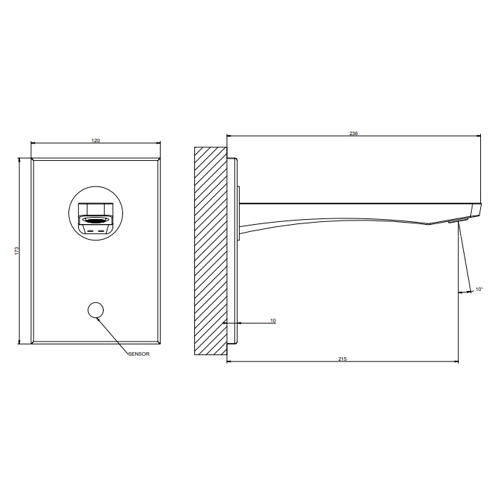 Gessi Rilievo Смеситель для раковины настенный, цвет хром 59107#031