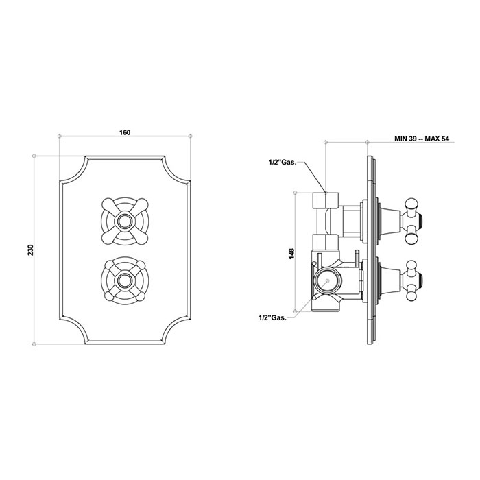 Bongio Axel Смеситель термостатический для душа, цвет хром 15544CR00