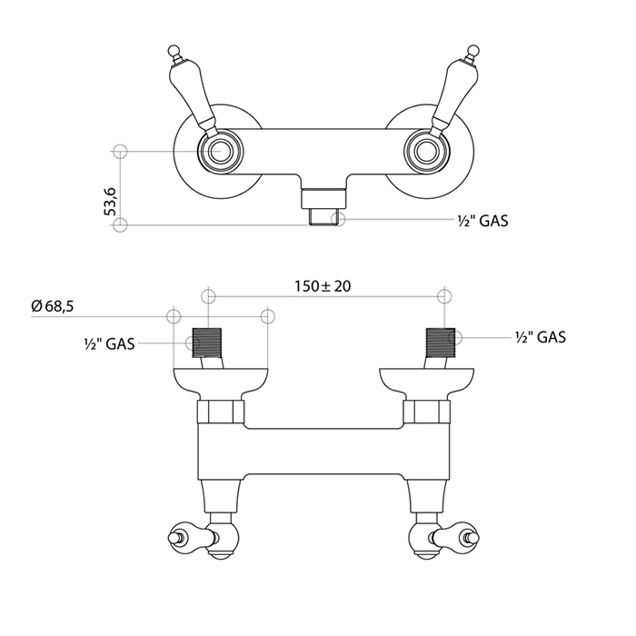 Bongio Capri Смеситель для душа, цвет золото 17523OR00