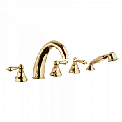 Bongio Capri Смеситель на борт ванны на 5 отверстий, с ручным душем, цвет золото 17531OR0D