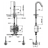 Bongio Elettronici Сенсорный смеситель для раковины, цвет золото 30501OREL
