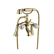 Bongio Fleur Blanc Смеситель на борт ванны, цвет золото/белый фарфор 11527OR00