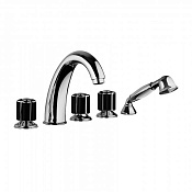 Bongio Fleur Noir Смеситель на борт ванны, на 5 отв., цвет: хром/черный фарфор 12531CR0D