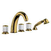 Bongio Fleur Noir Смеситель на борт ванны, на 5 отв., цвет: золото/черный фарфор 12531OR0D