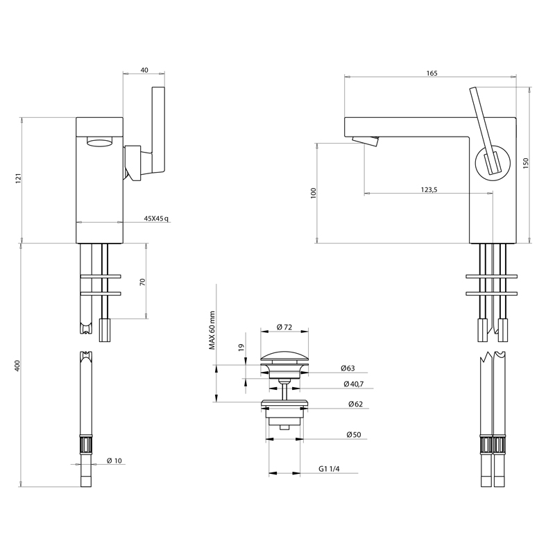 Bongio Myamix Смеситель для раковины, цвет хром 46521CR00
