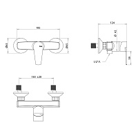 Bongio Pi7 Смеситель для душа, внешний монтаж, цвет: хром 07523CRPR