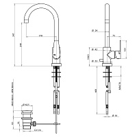 Bongio Pi7 Смеситель для раковины с высоким изливом, цвет хром 07583CRPR