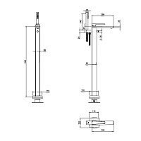 Bongio Stelth Смеситель для ванны напольный 82 см, цвет хром 01534CR0DEU