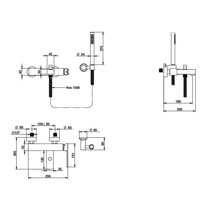 Bongio Stelth Смеситель для ванны, цвет золото 01526OR0D