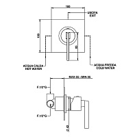 Bongio Myamix Встраиваемый смеситель для душа, цвет черный матовый 46524NEEU