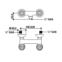 Bongio Rivoli Смеситель для душа, цвет: хром/Cristallo 05523CR00